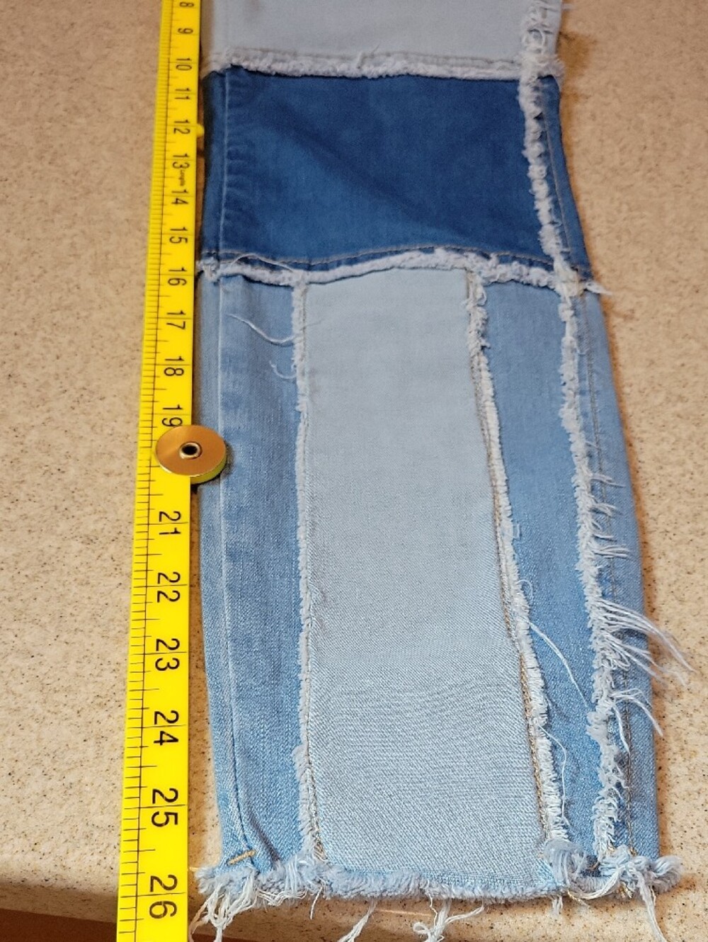 Rue21 Two-Tone Patchwork Skinny Jeans Size 6 Raw Hem Cotton Blend Stretch - Picture 13 of 14